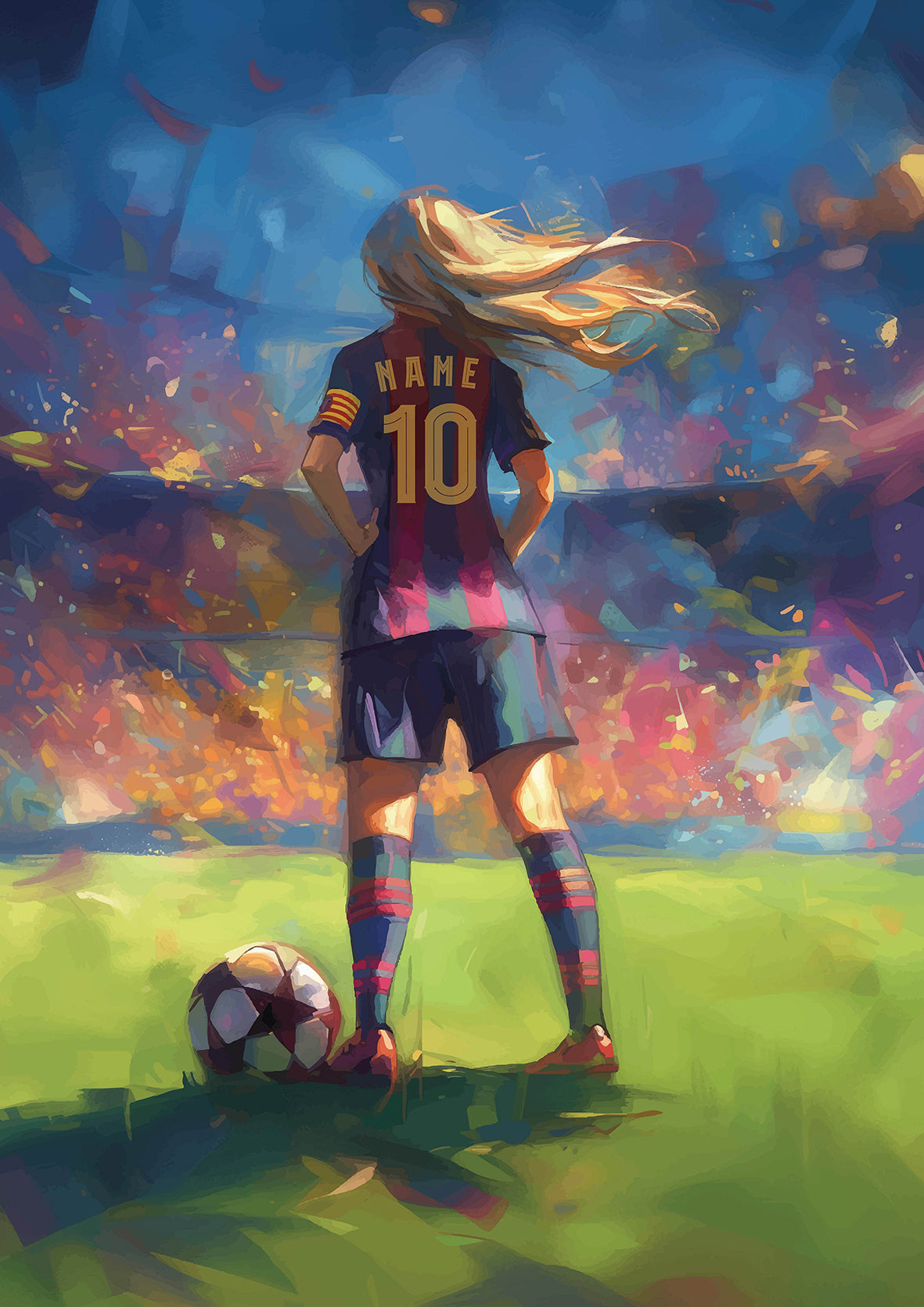 Personalized Barcelona Print | Girls' Soccer Wall Art | Digital Download