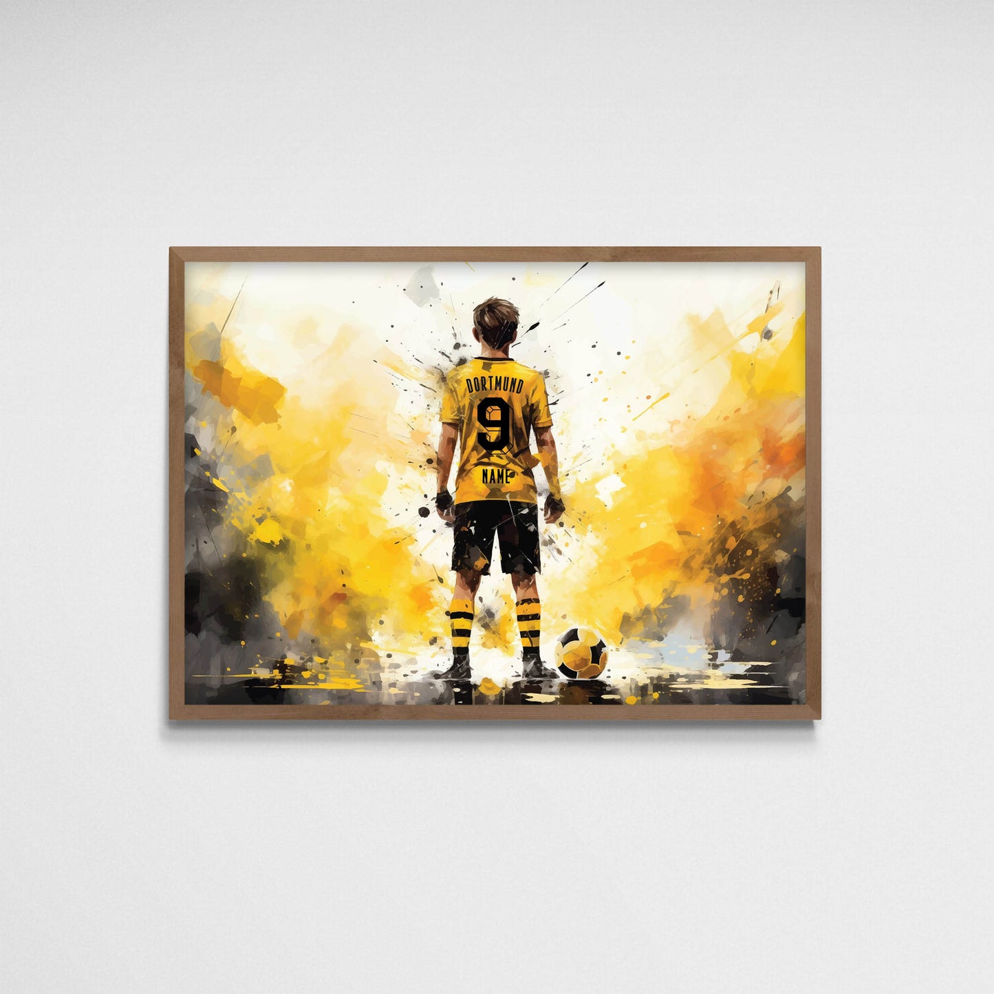 Personalized Dortmund Watercolor Football Print  | Digital Download