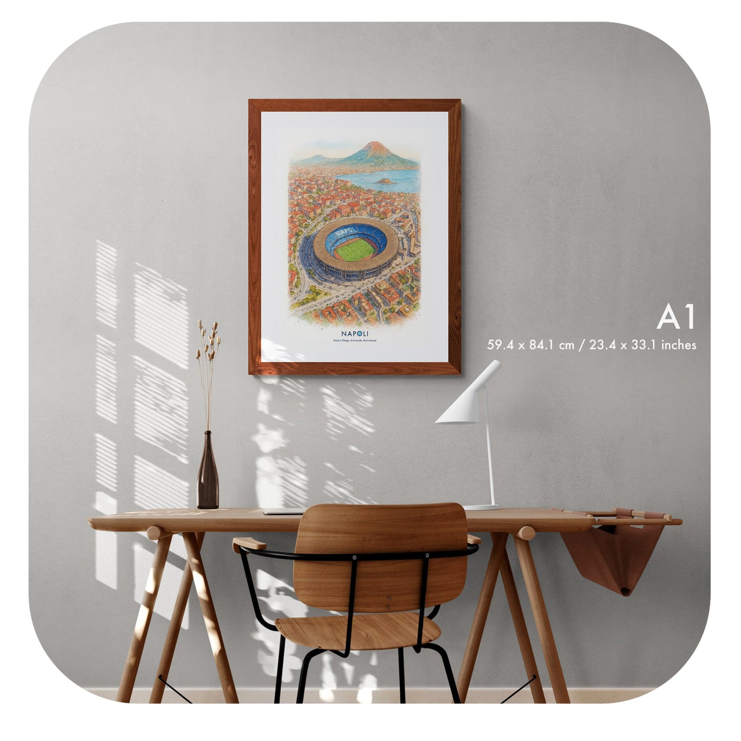 Napoli Stadium Watercolor Poster – Digital Download