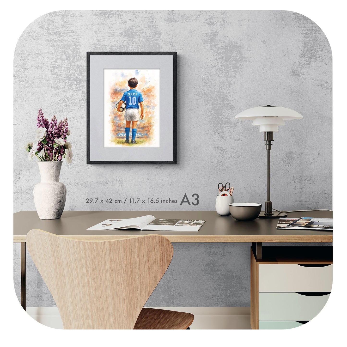 Personalized Napoli Boy – Vintage Soccer Art Print (Digital Download)