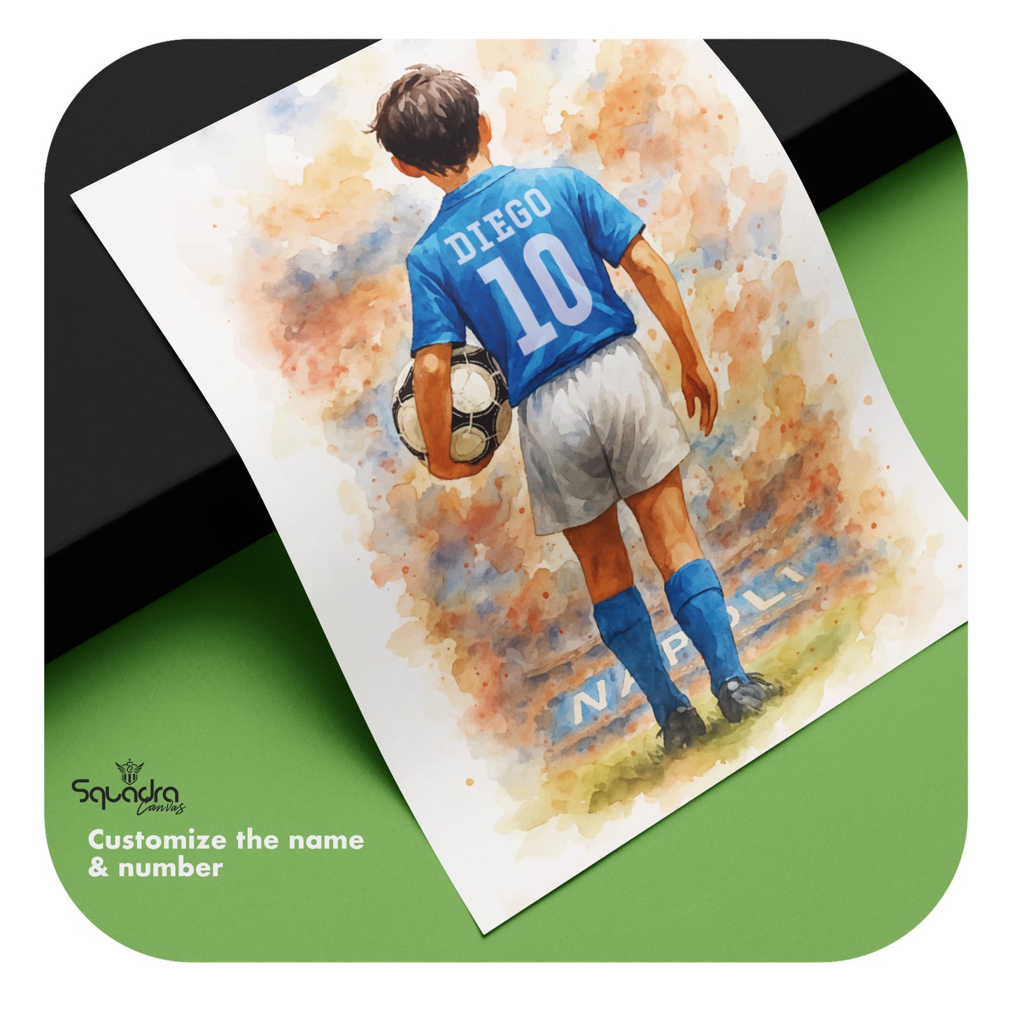 Personalized Napoli Boy – Vintage Soccer Art Print (Digital Download)