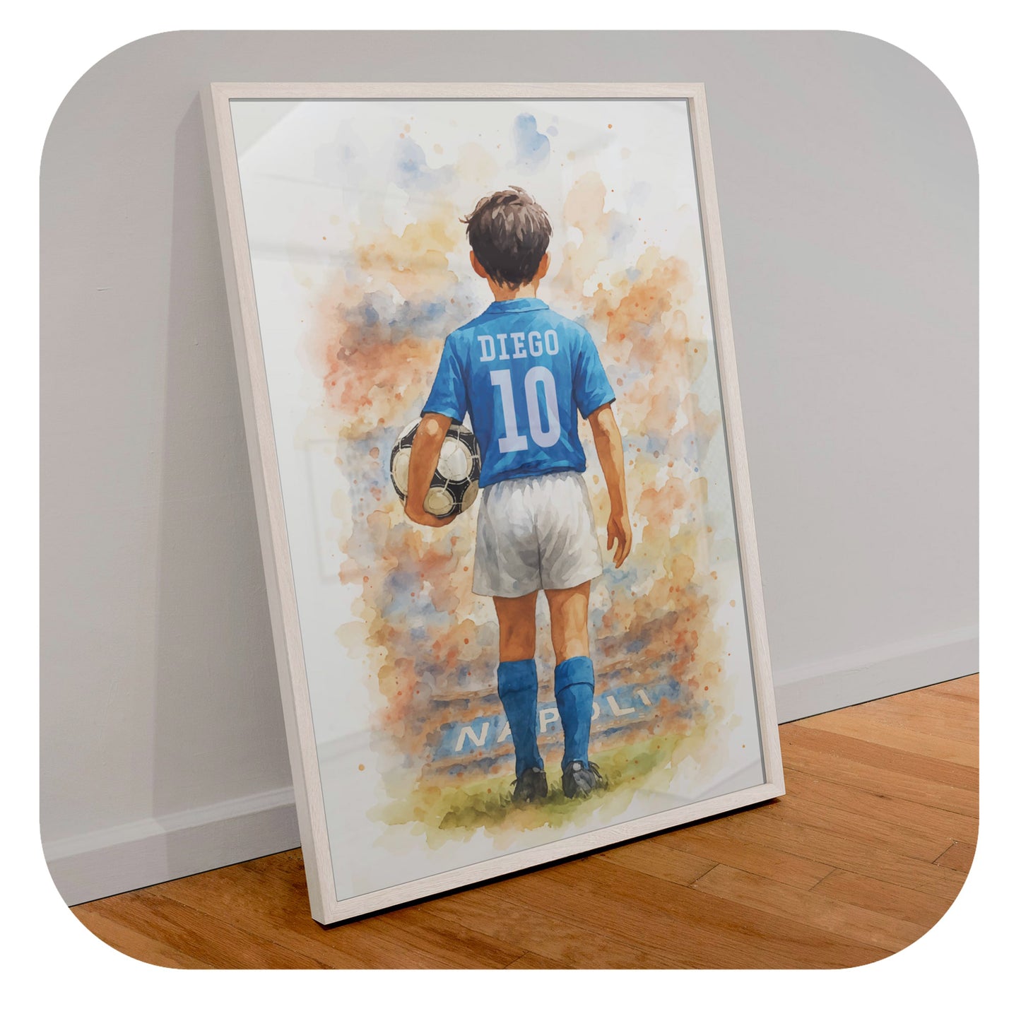 Personalized Napoli Boy – Vintage Soccer Art Print (Digital Download)