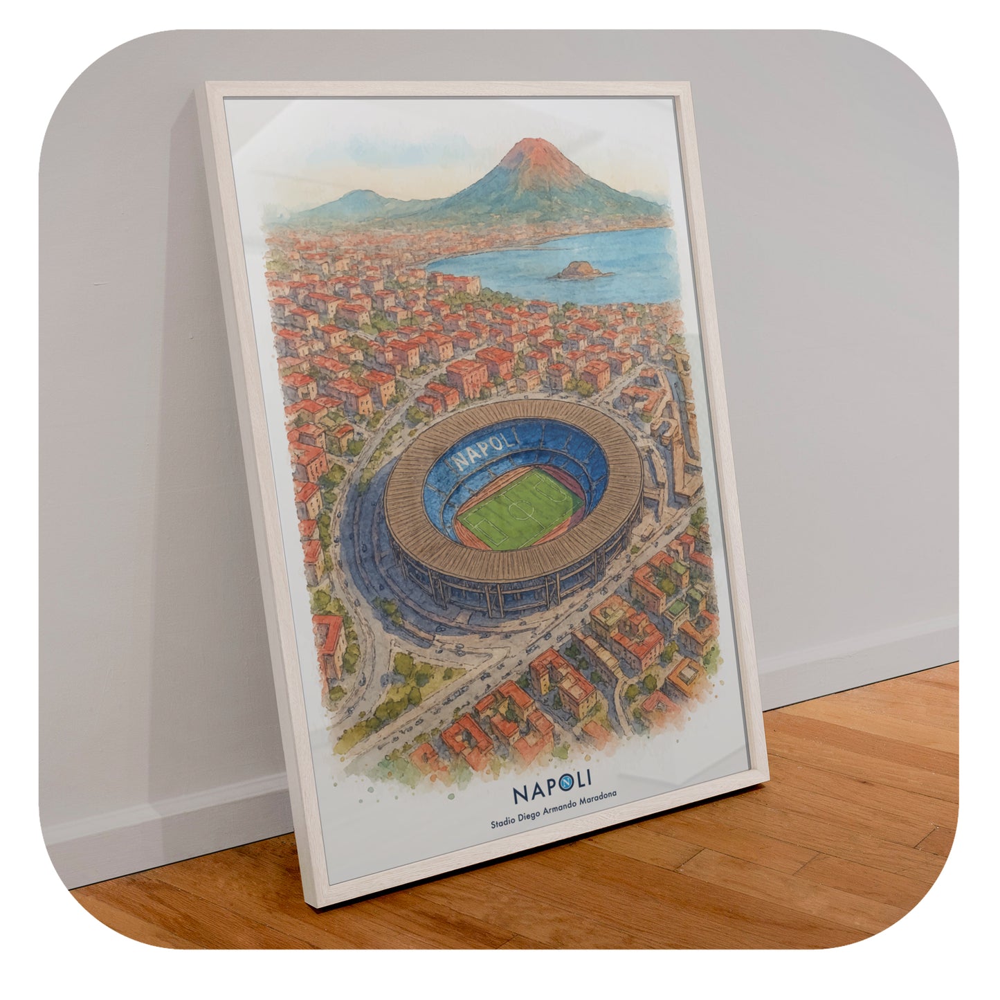 Napoli Stadium Watercolor Poster – Digital Download