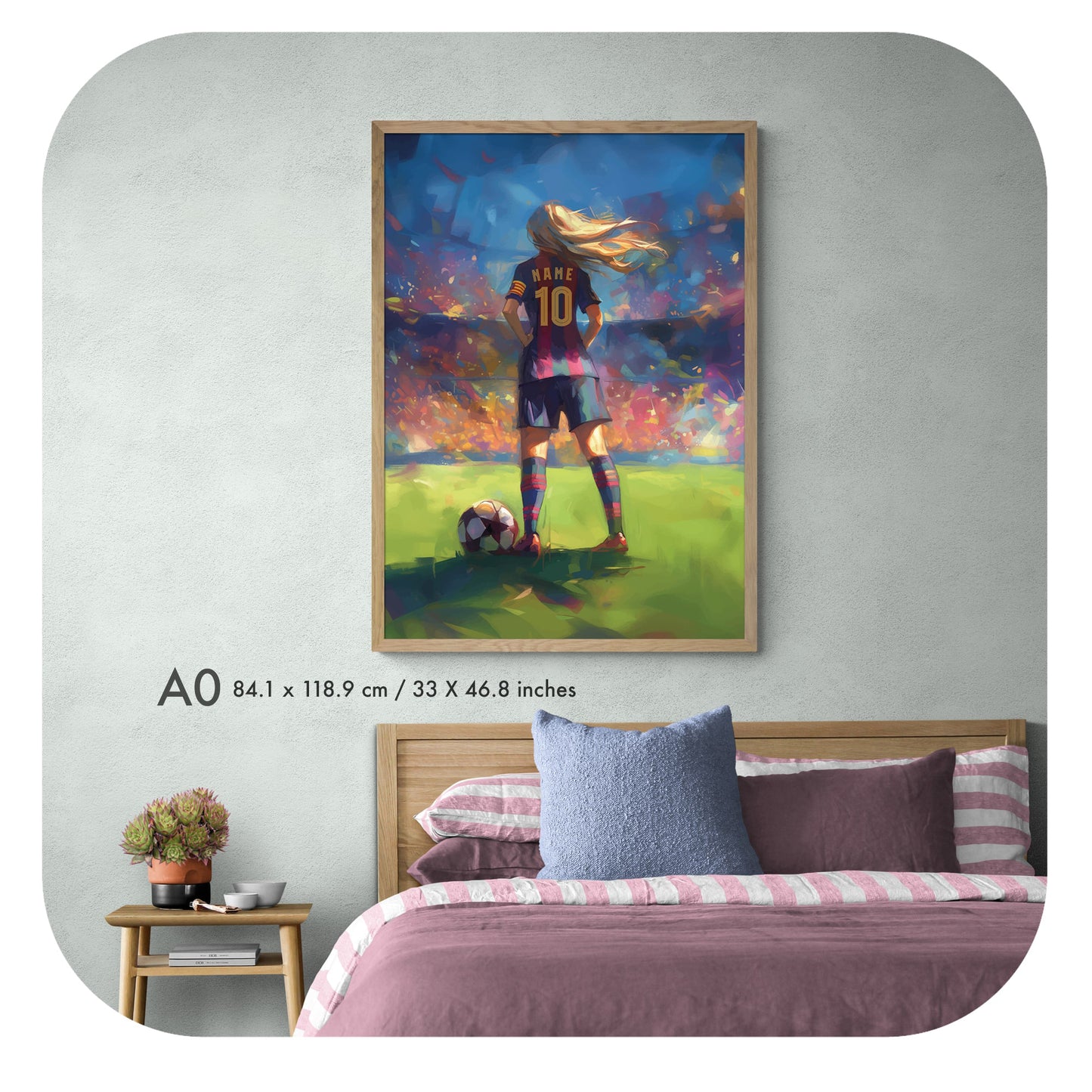 Personalized Barcelona Print | Girls' Soccer Wall Art | Digital Download