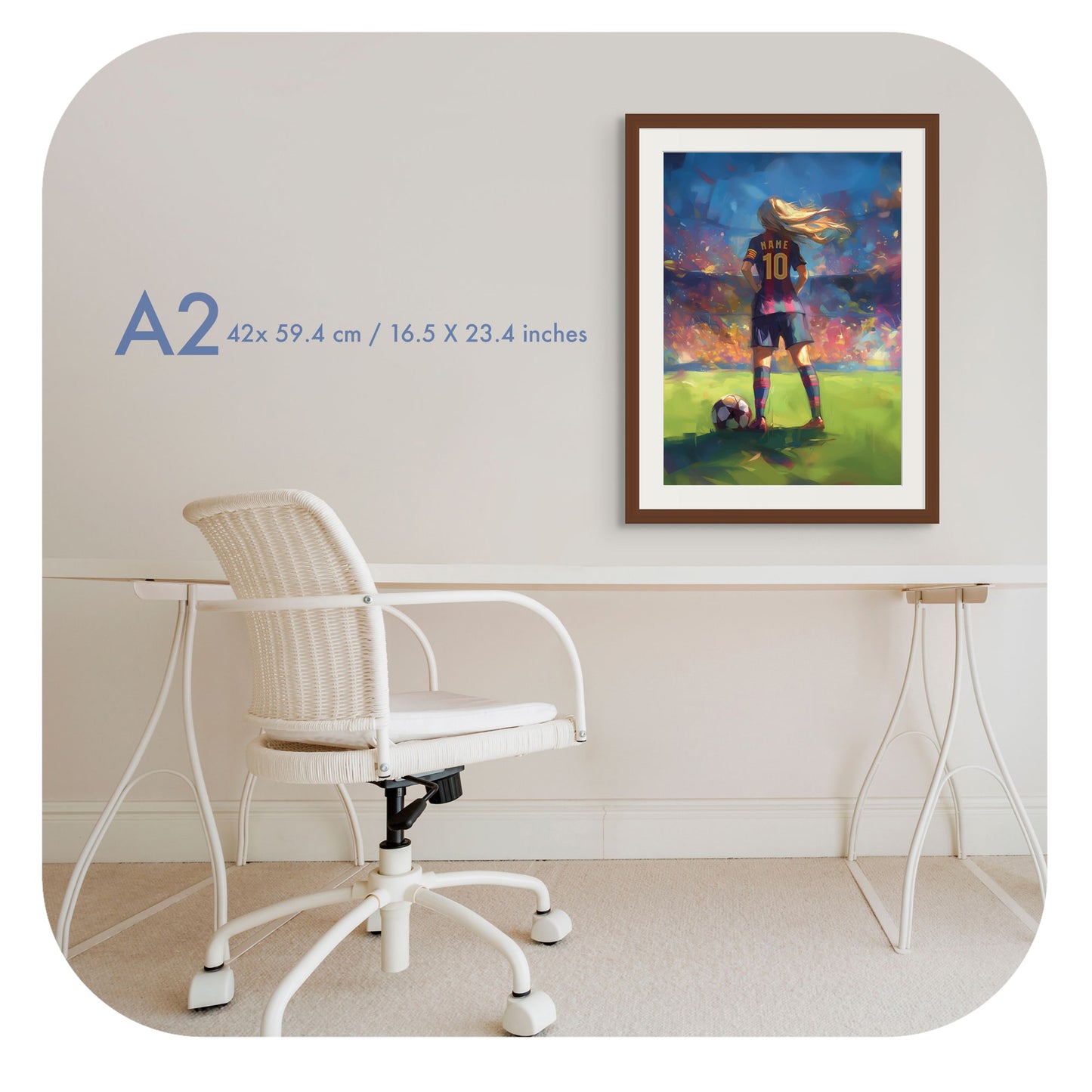 Personalized Barcelona Print | Girls' Soccer Wall Art | Digital Download