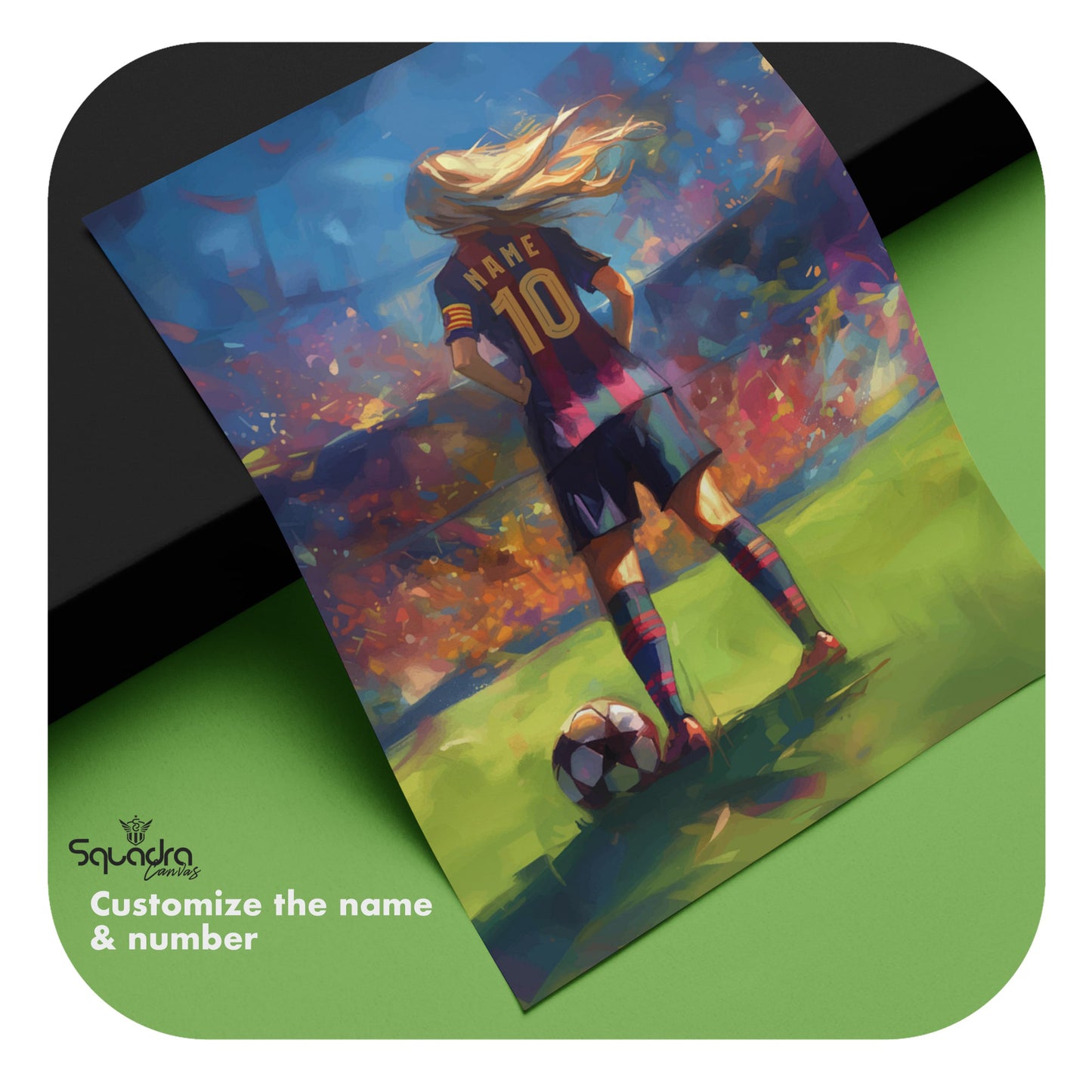 Personalized Barcelona Print | Girls' Soccer Wall Art | Digital Download