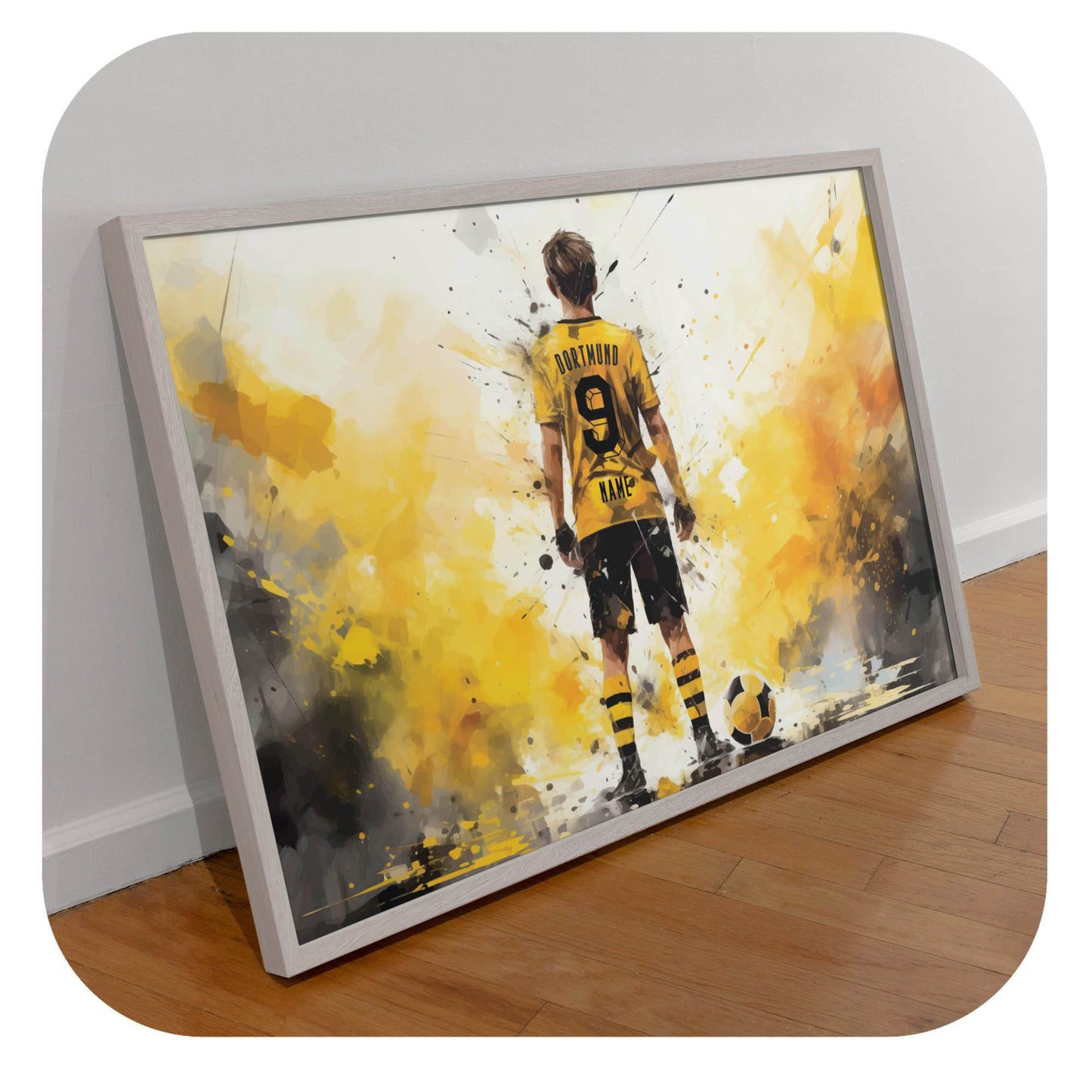 Personalized Dortmund Watercolor Football Print  | Digital Download